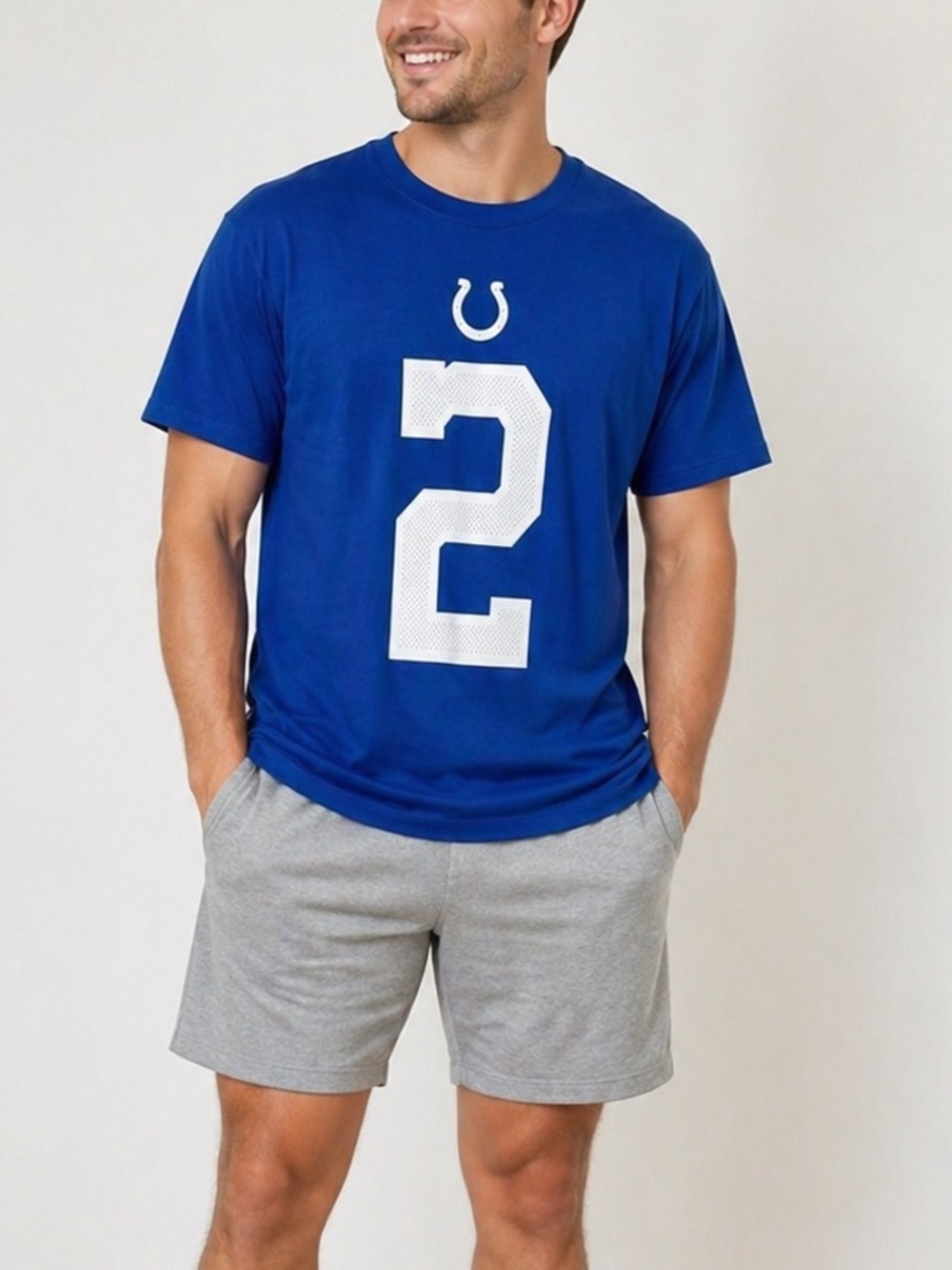 Nike Indianapolis Colts NFL Carson Wentz #2 blue short sleeve blue crew neck